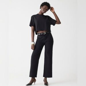 J CREW Tall Sailor Slim Wide Leg Chino Pants in Black Size 28T